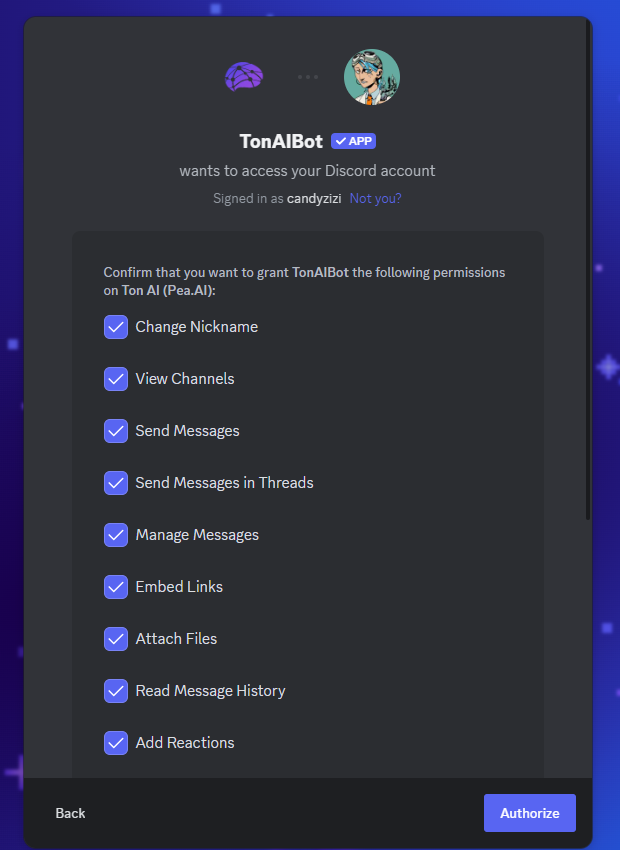 Authorization confirmation